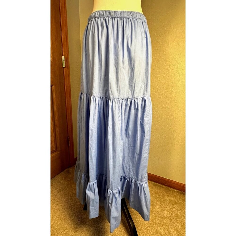Abercrombie Womens Maxi Skirt Blue XS Gypsy Western Peasant Style Cottagecore - Picture 6 of 12